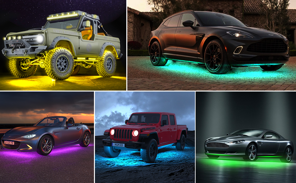 LED Car Underglow Neon Strip Lights Kit