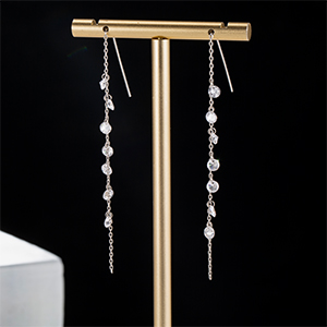 long silver dangle earring s