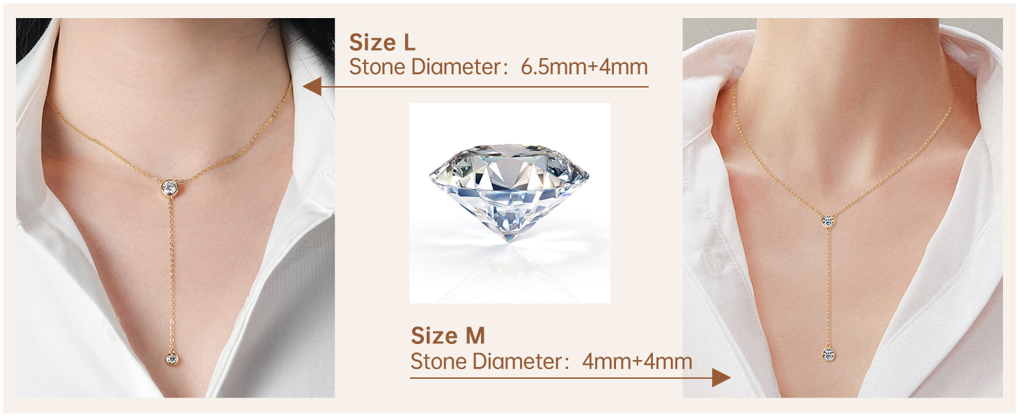 Moissanite Lariat Drop Y Necklace