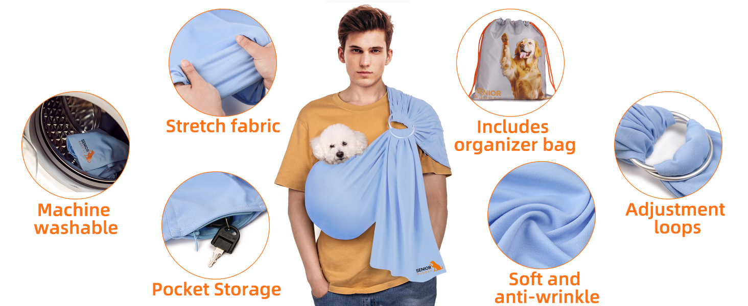 Dog Sling Carrier,Soft Carry Slings Front Pack for Small Puppies/Cats