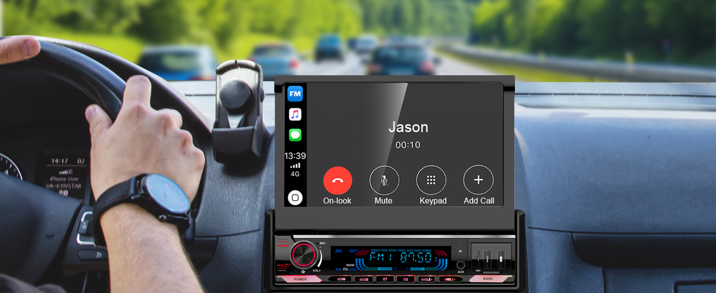 Hands-free Calls -7 inch Apple Carplay Car Stereo with Android Auto