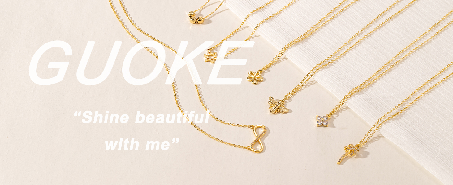 guoke gold dainty necklace