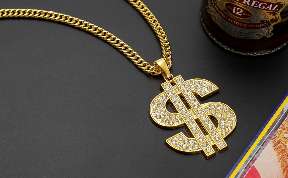 Gold gold gold dollar necklace