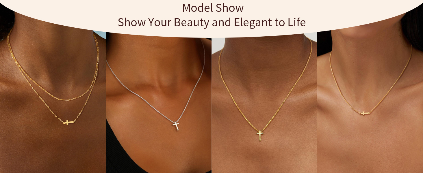 dainty cross necklace for women