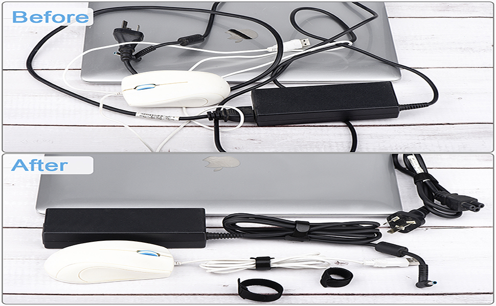 Cable Ties Cord Straps Reusable  Cable Organizer Cord Wrap and Hook Loop Cords Cable Management