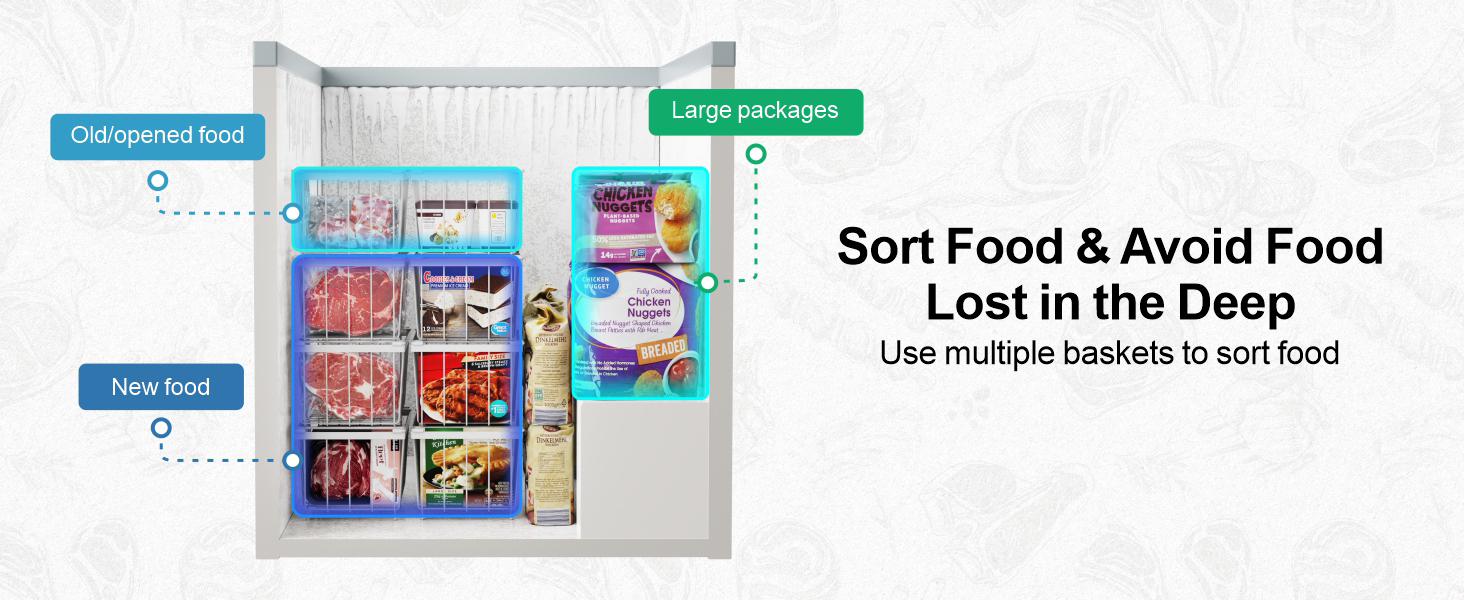 stackable freezer organizer bins
