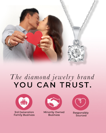 couple with heart and diamond solitaire necklace