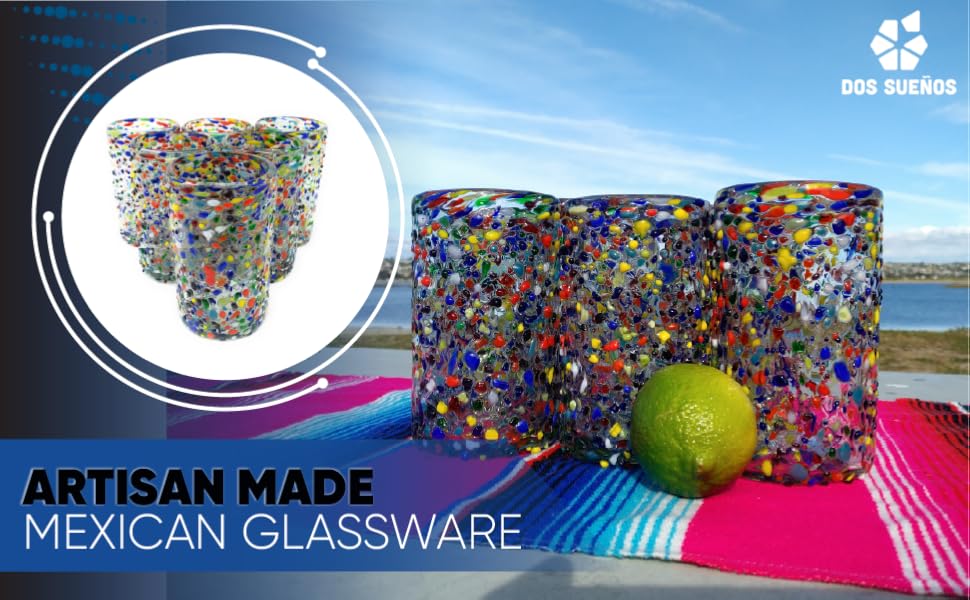 mexican drinking glasses confetti