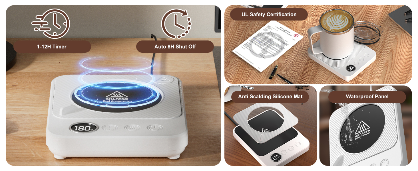 Coffee Mug Warmer for Desk, Electric 36W Coffee Cup Warmer with Auto Shut Off/Timer