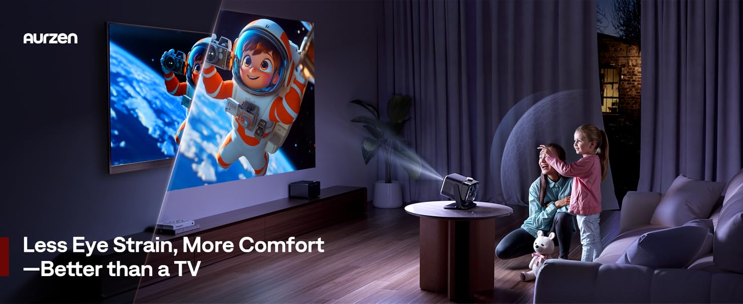 Aurzen BOOM mini 4-in-1 Smart Projector Built-in Google TV