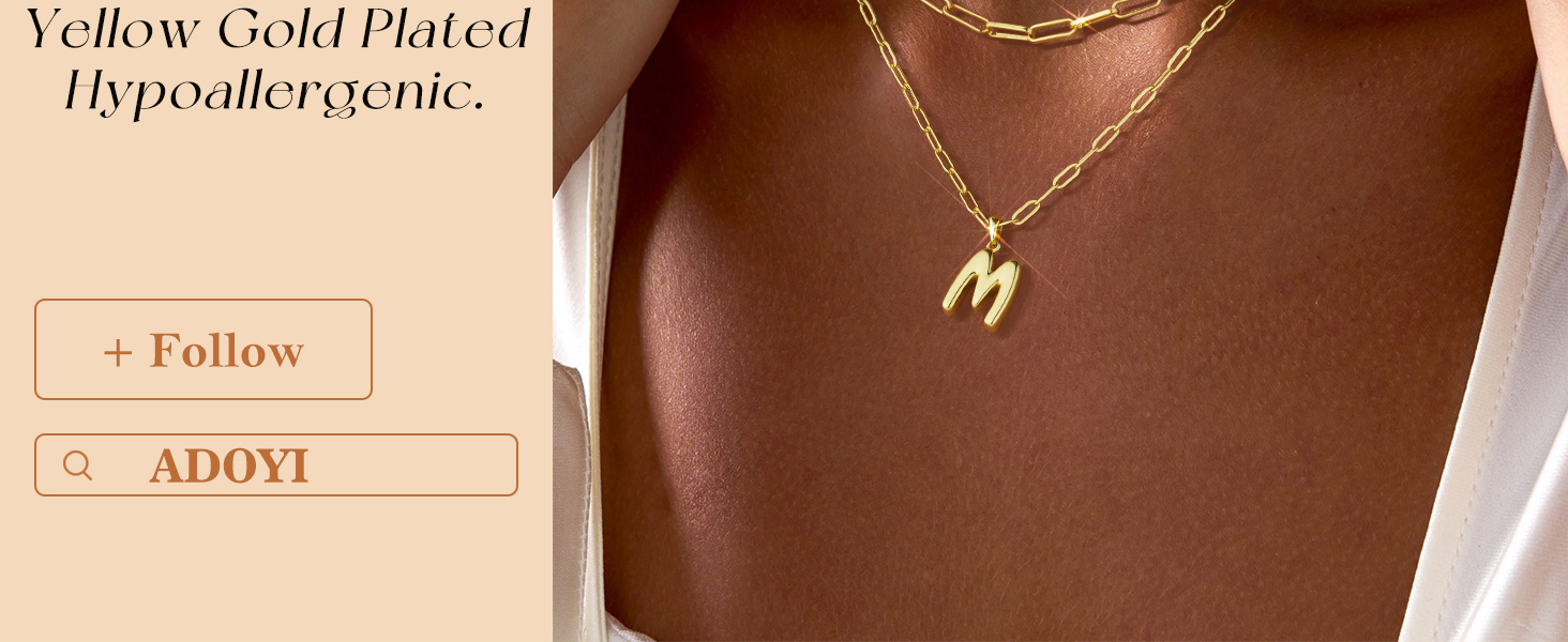 gold initial necklace for women