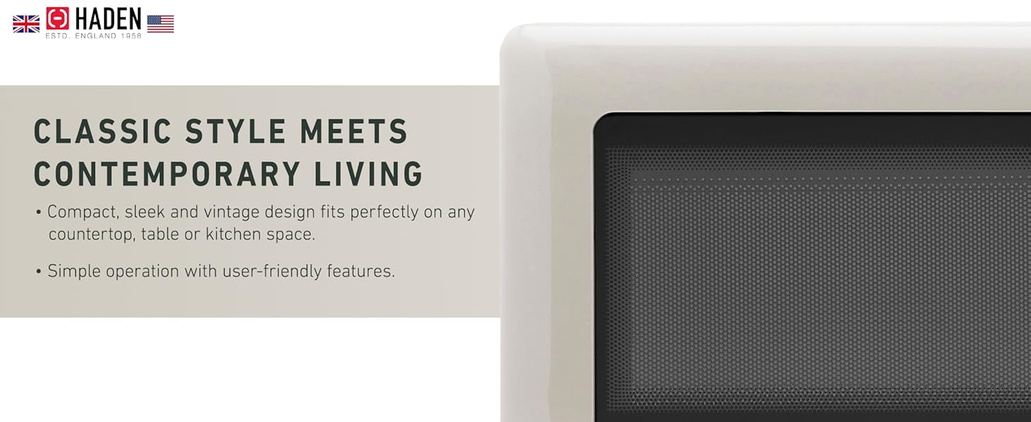 Haden 700 Watt 0.7 Cubic Foot Microwave Oven with Digital Controls, Putty/Chrome