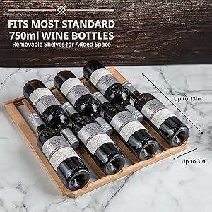 Ivation wine cooler fits 750ml bottle