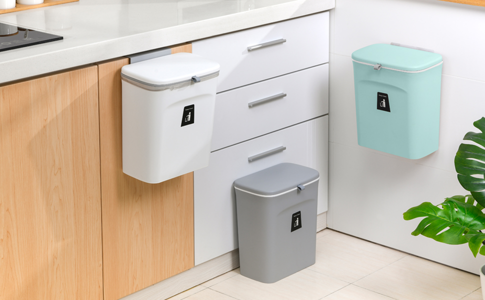 Hanging Trash Can with Lid