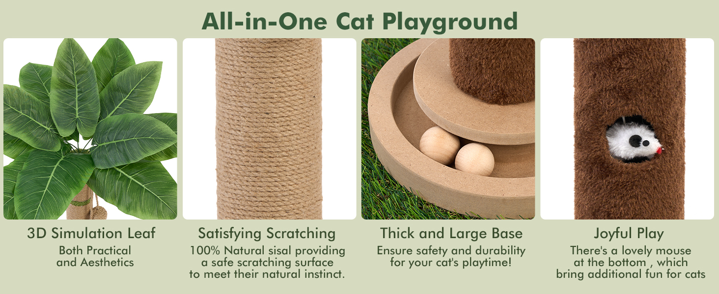 Scratcher with Cat Toy Mouse Hole for Large Cats Adults Cats