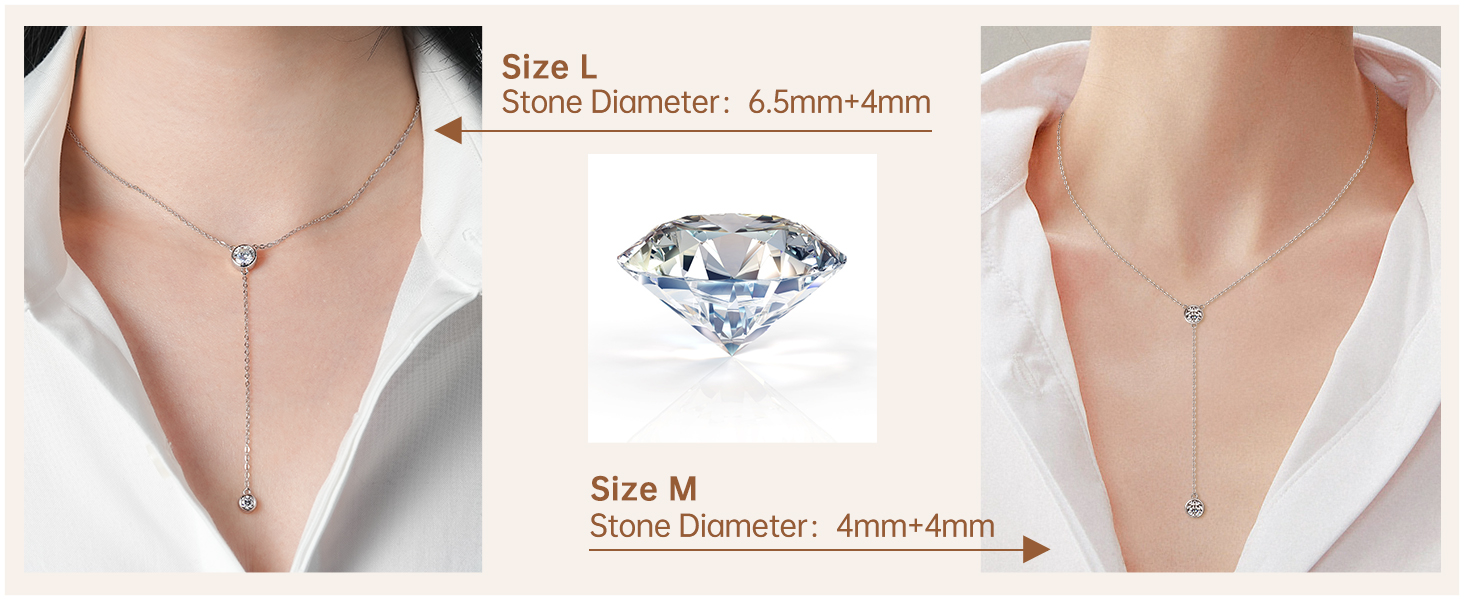 Moissanite Lariat Drop Y Necklace