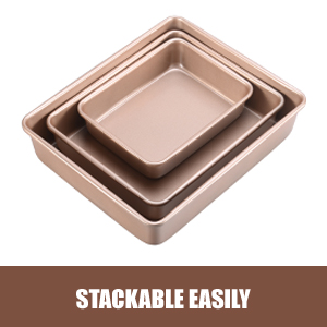 deep baking pans nonstick stackable best gift for family sheet cake pan set oven pan set bakeware