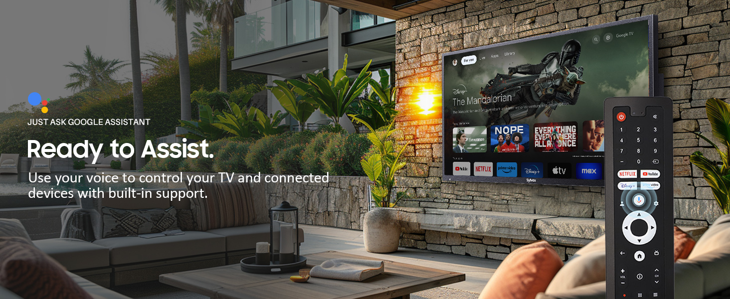 outdoor tv with voice control