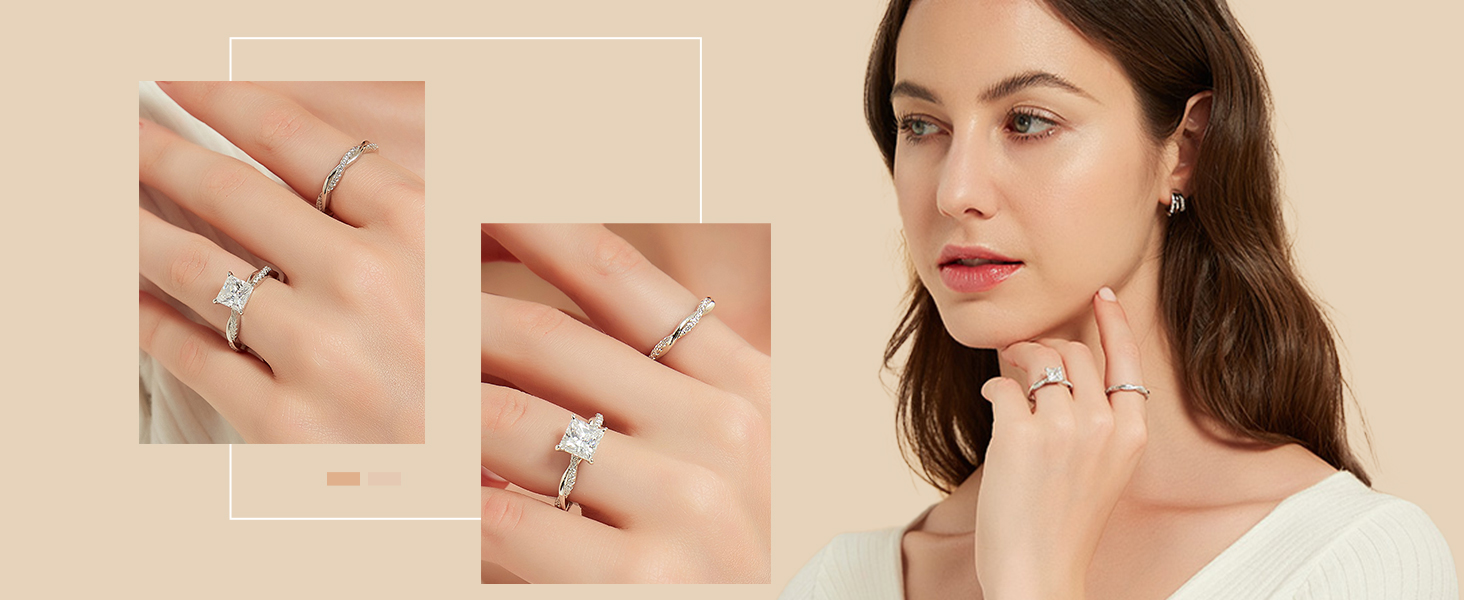 Cubic Zirconia Engagement Rings Twisting Infinity