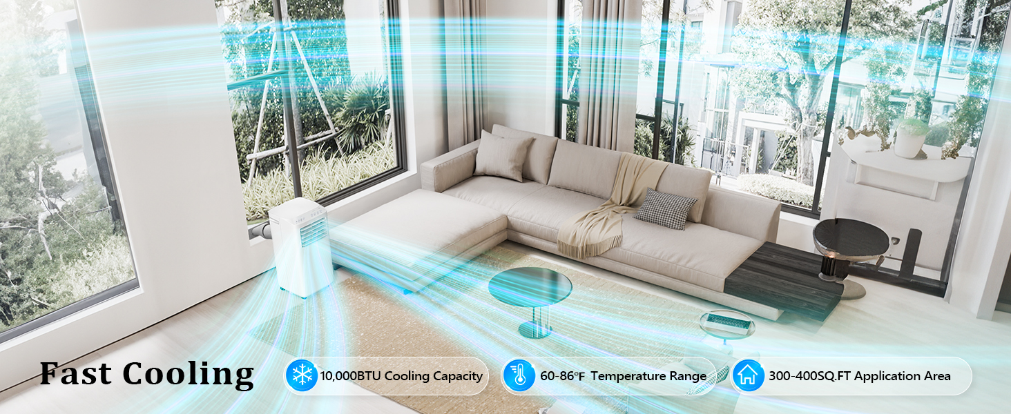 WiFi Smart 10000 BTU Portable Air Conditioner Remote APP Control Cooler Fan Mobile AC Unit