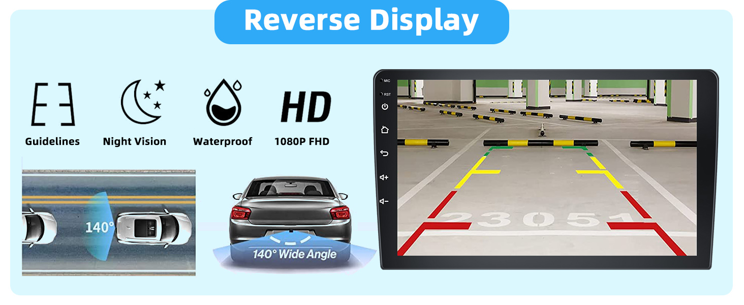 car stereo radio double din with backup camera