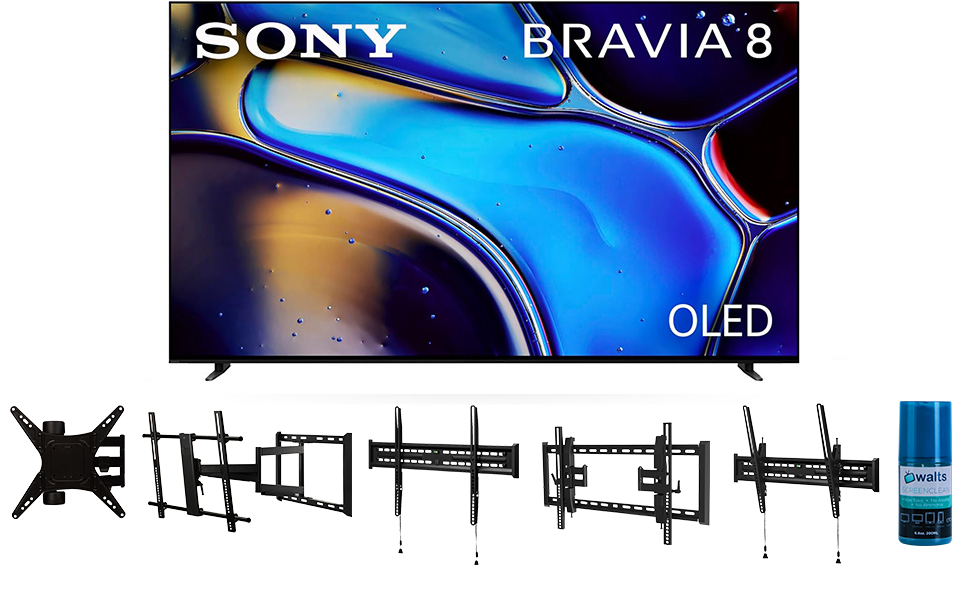 Sony XR80 Series TV with Walts Mount and Screen Cleaner