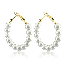 Pearl Hoop Earrings for Women