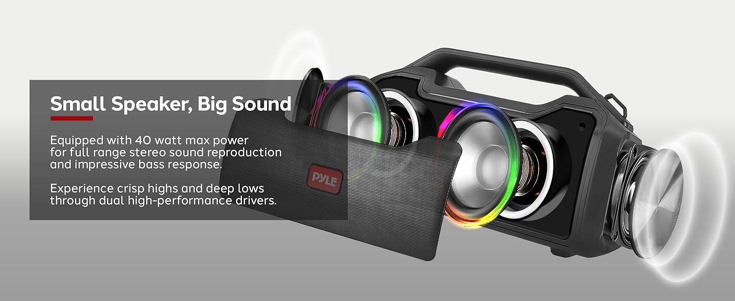 40W 2Ch Waterproof Rechargeable Speaker