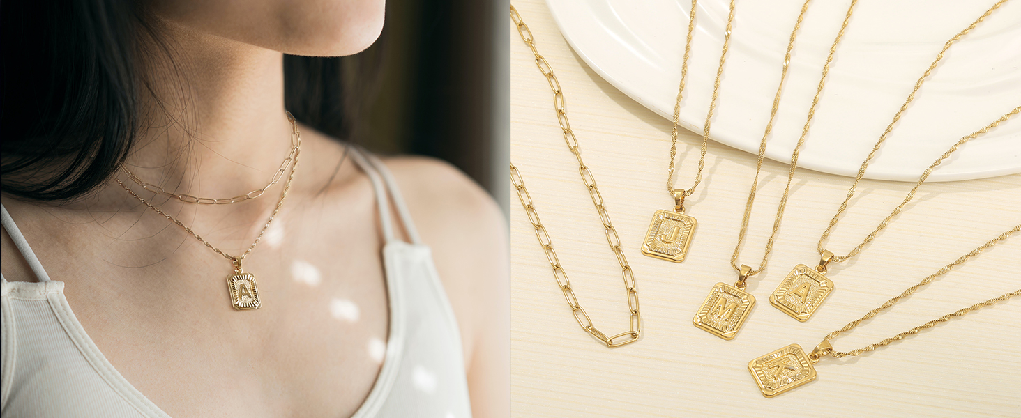 layered initial necklace