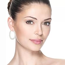Pearl Hoop Earrings for Women