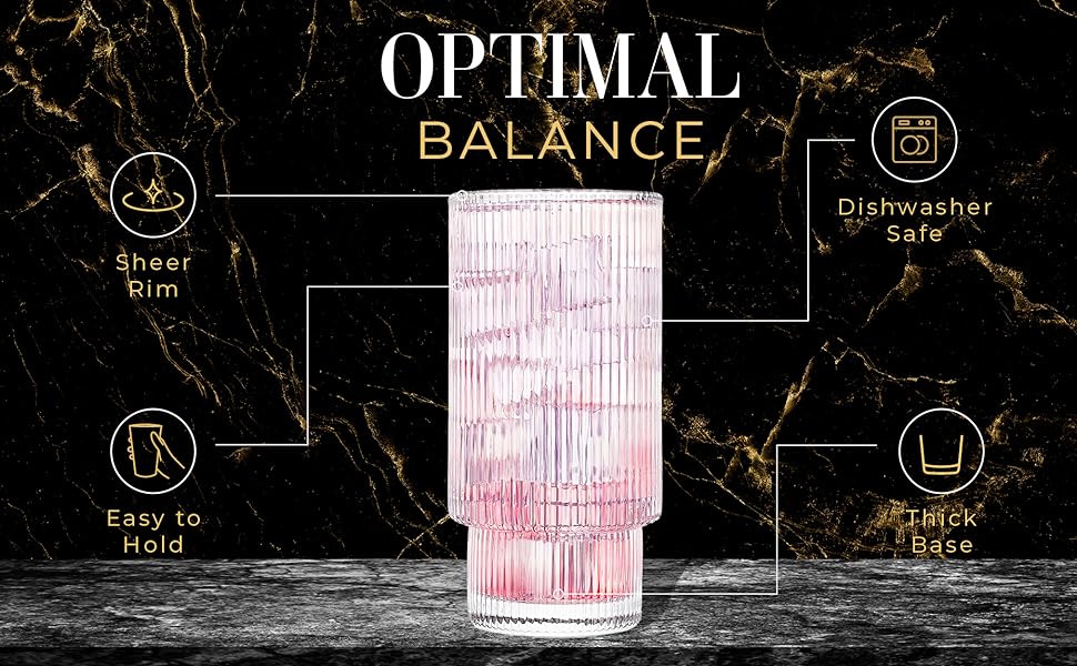 glass ribbed cups ribbed cocktail glasses aesthetic glass cups stacking drinking glasses ribbed cups