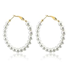 Pearl Hoop Earrings for Women