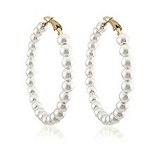 Pearl Hoop Earrings for Women