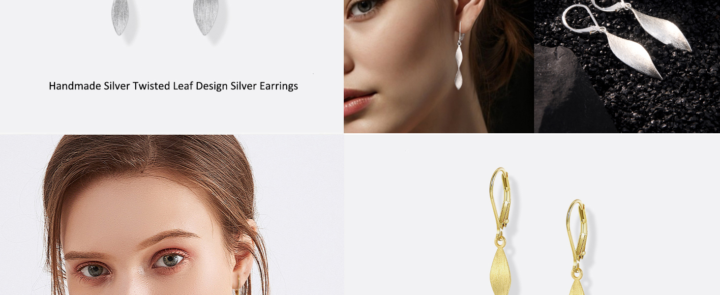 Gold twist drop earrings