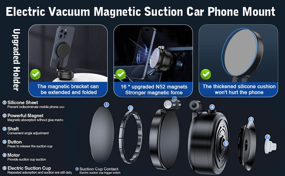 Expandable and Foldable Suction Phone Mount for Better Use In Cars