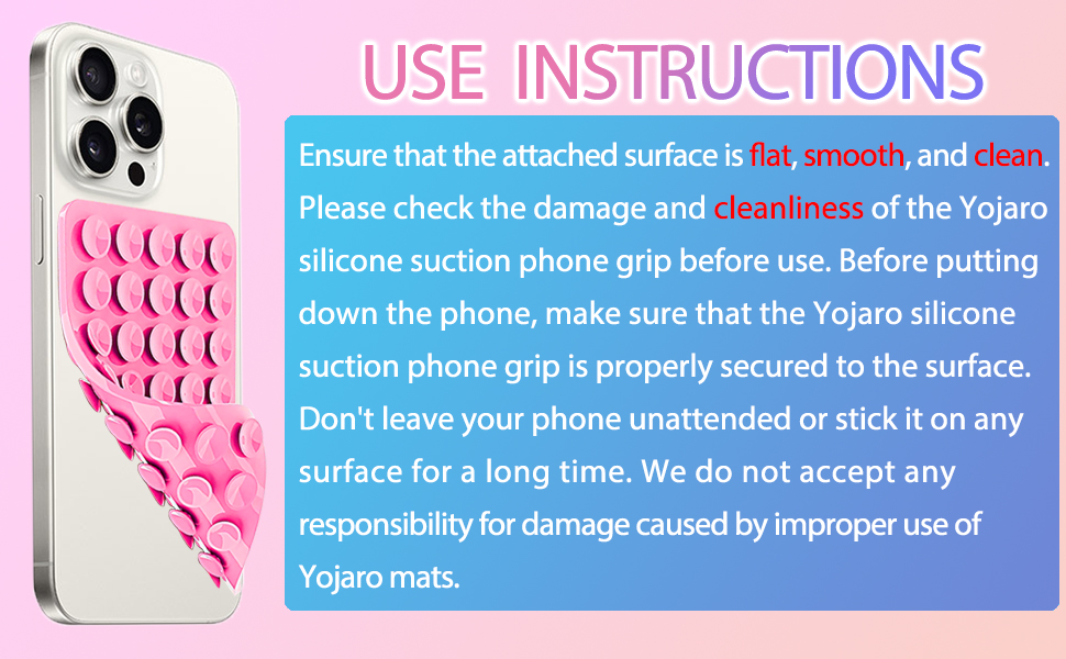 Precautions for use