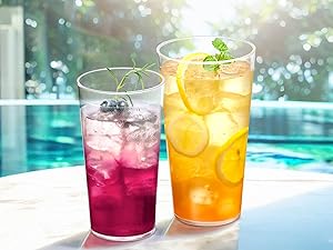 plastic drinking glasses
