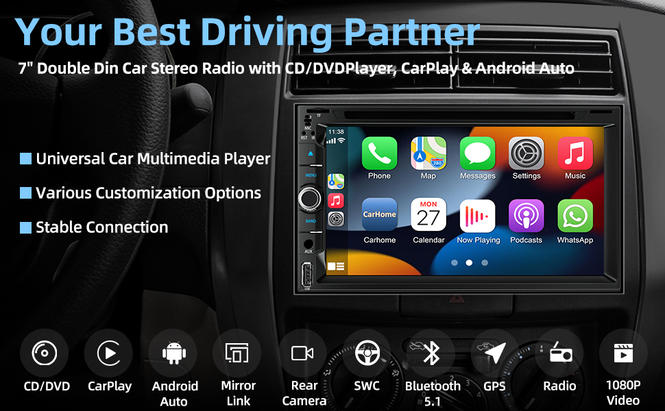 DOUBLE din car sterep