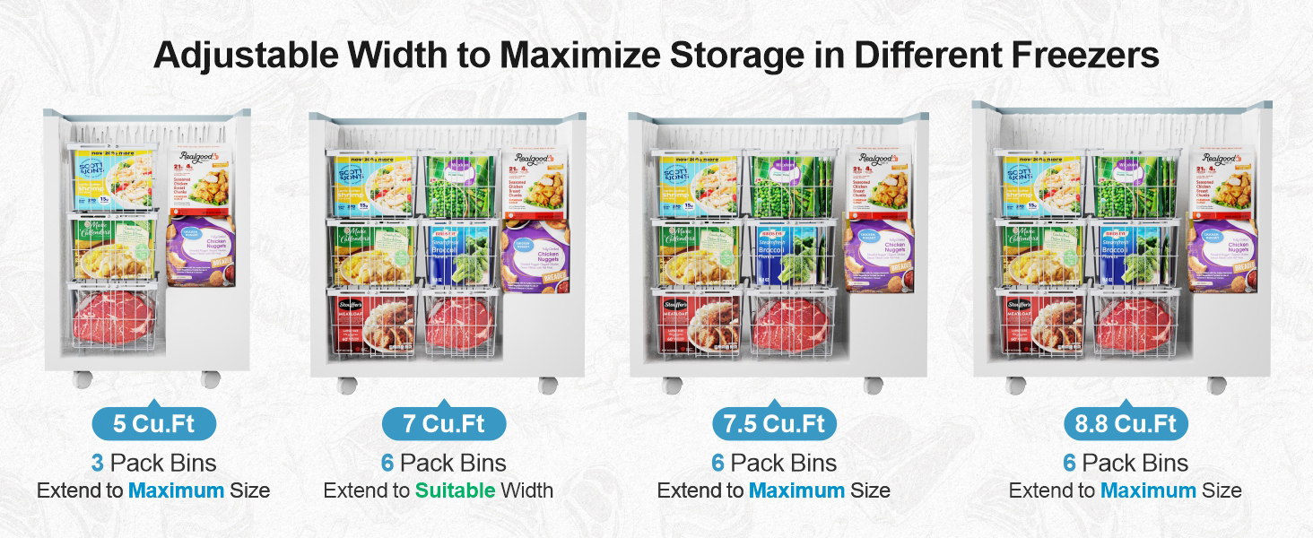 Chest Freezer Organizer Bins