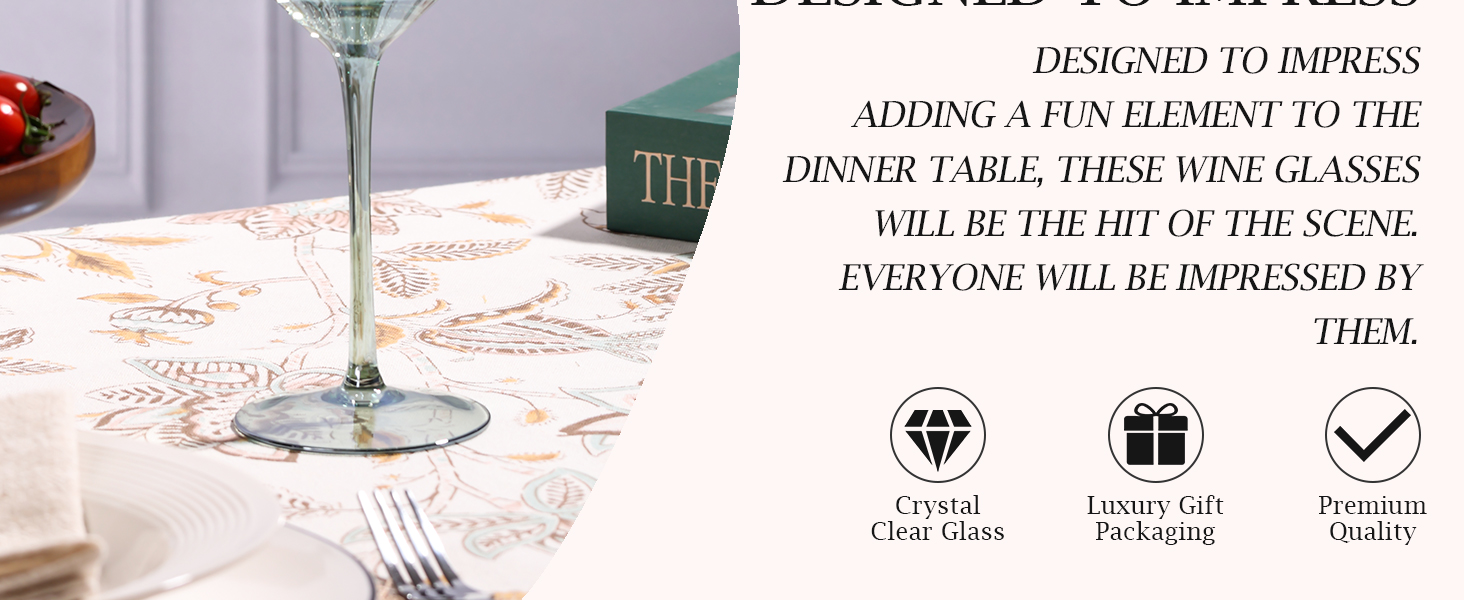 hand-blown colored wine glasses