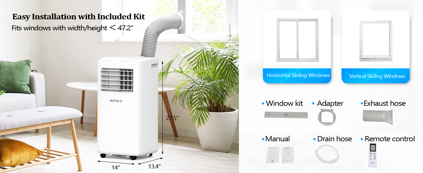 WiFi Smart 10000 BTU Portable Air Conditioner Remote APP Control Cooler Fan Mobile AC Unit